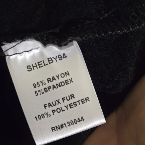 Capote NWT Shelby Faux Fur Front Panel Soft Black Sleeves Quiet Luxury Size M - Picture 7 of 7